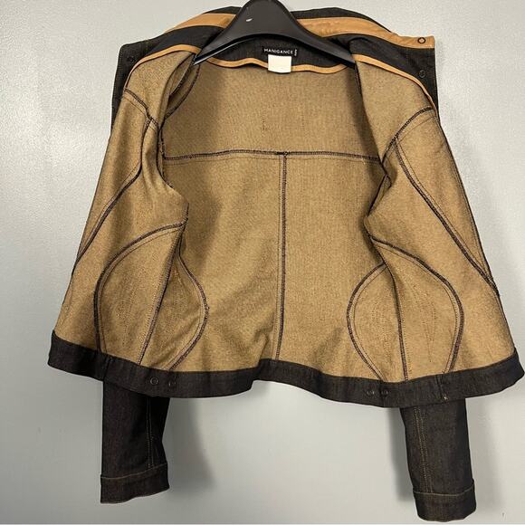 Manigance Paris Vintage Denim Jean Jacket Patchwork Y2K FR Women's Size 10 - Picture 6 of 12